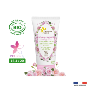 Crème hydratante visage à l'eau florale de Rose
